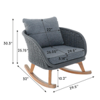 Contemporary Minimalist Wicker Rocking Chair with Cushions