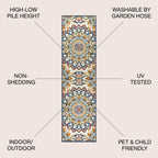 Flora Abstract Bold Mandala High-Low Indoor/Outdoor Area Rug