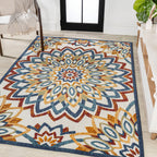 Flora Abstract Bold Mandala High-Low Indoor/Outdoor Area Rug