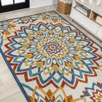Flora Abstract Bold Mandala High-Low Indoor/Outdoor Area Rug