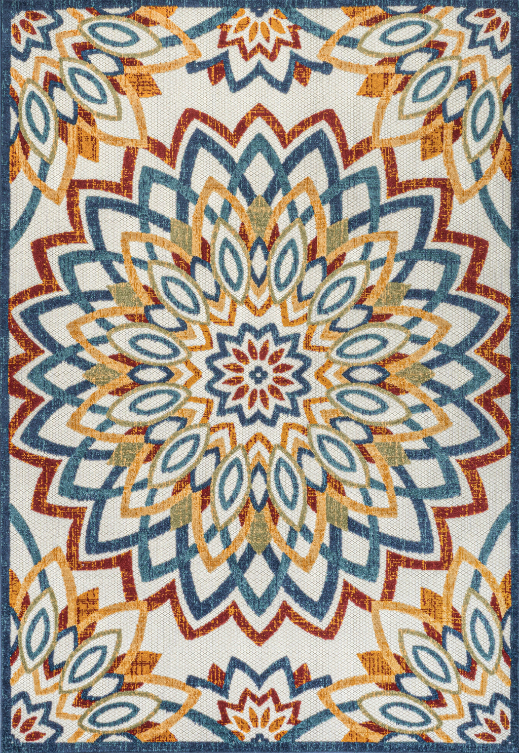 Flora Abstract Bold Mandala High-Low Indoor/Outdoor Area Rug