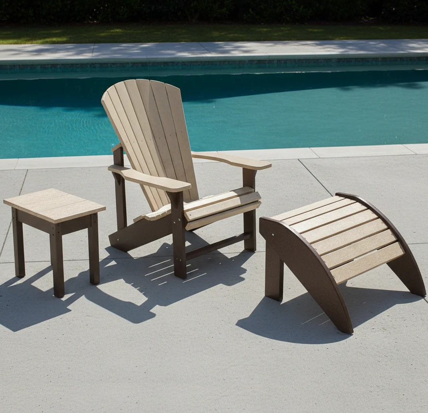 2-Toned Beige & Chocolate Resin Furniture by C.R. Plastic