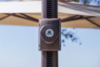 11.5' Octagon Cantilever Bronze Frame Toffee Canopy Umbrella