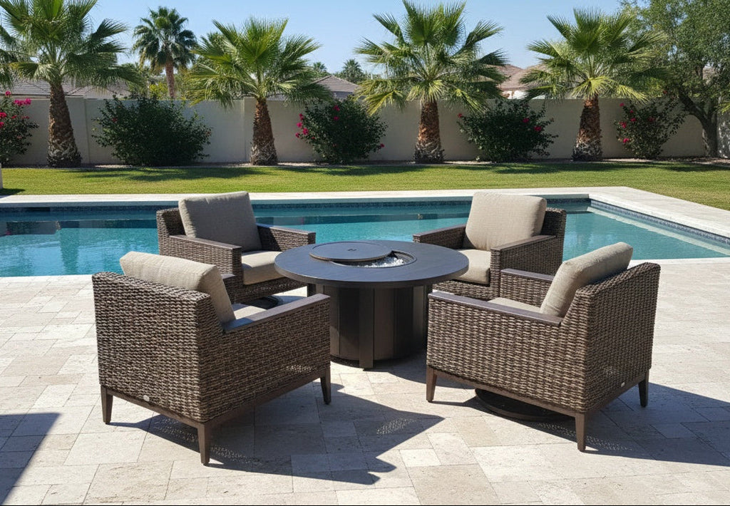 Remy Wicker Cushioned Seating and Chat Set