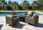 Remy Wicker Cushioned Seating and Chat Set