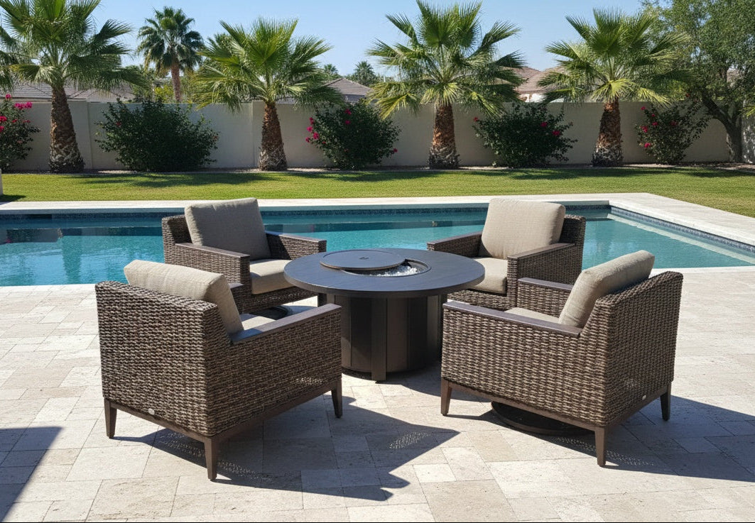 Remy Wicker Cushioned Seating and Chat Set