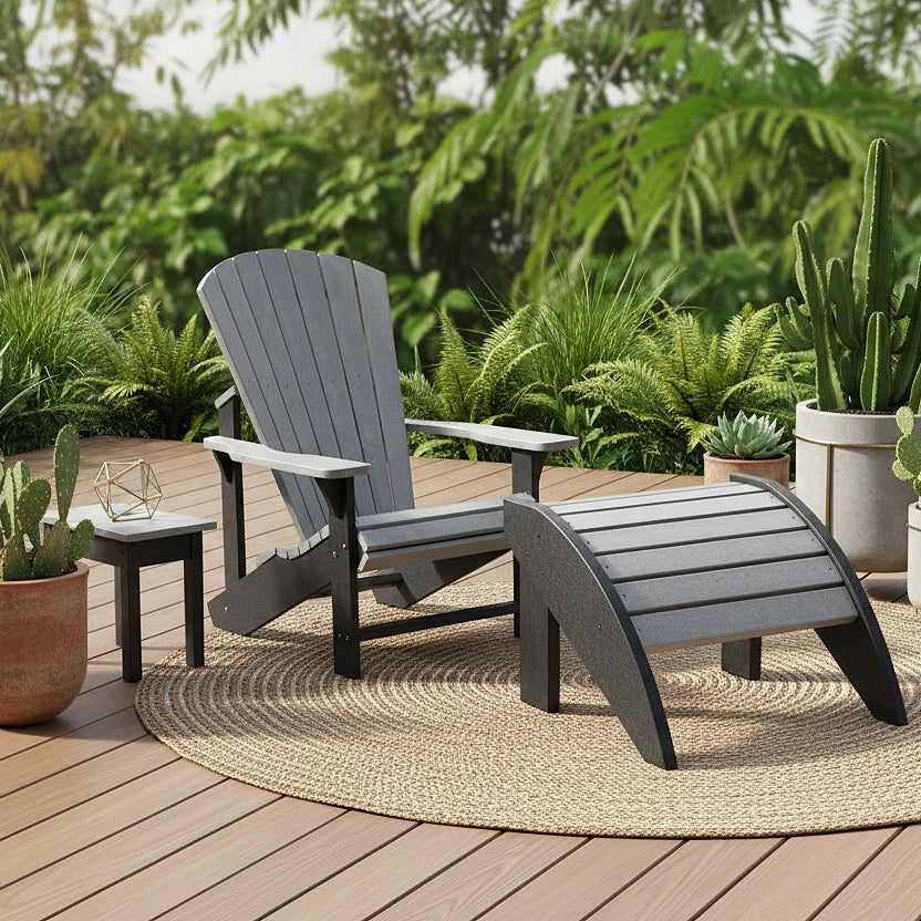 2-Toned Slate & Light Grey Resin Furniture by C.R. Plastic