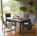 Horizon Black & Gray Padded Sling Dining Sets