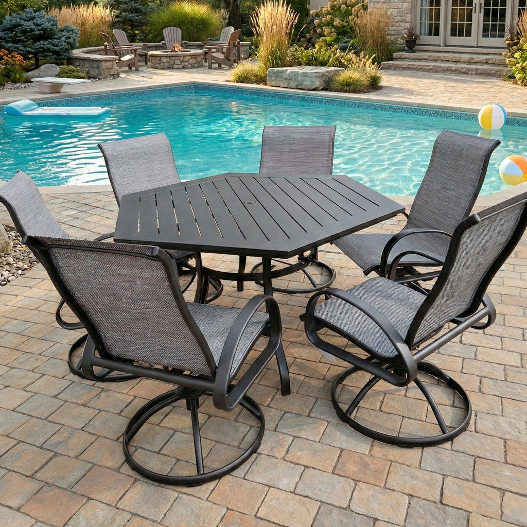 Dublin Black Sling Patio Dining Sets