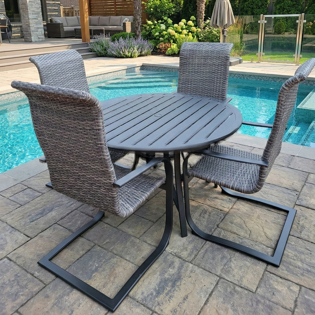 Dublin Black Woven Sling Spring Patio Dining Sets