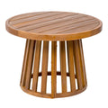 Solanya 27.5" Modern Coastal Acacia Wood Outdoor Pedestal Base Round Coffee Table