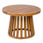 Solanya 27.5" Modern Coastal Acacia Wood Outdoor Pedestal Base Round Coffee Table
