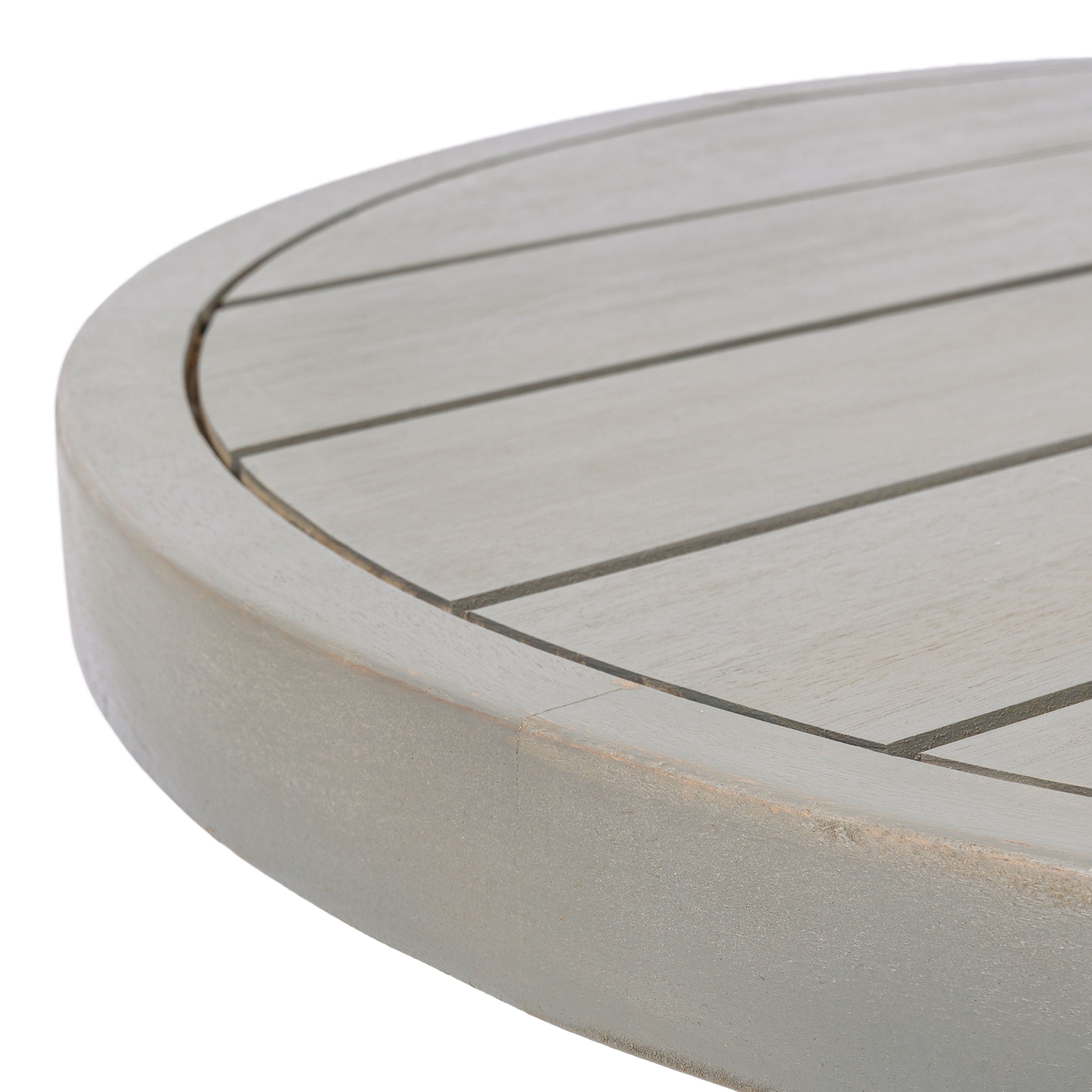 Solanya 27.5" Modern Coastal Acacia Wood Outdoor Pedestal Base Round Coffee Table
