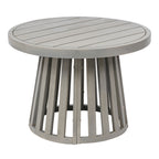 Solanya 27.5" Modern Coastal Acacia Wood Outdoor Pedestal Base Round Coffee Table