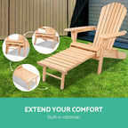 Gardeon Adirondack Outdoor Chairs Wooden Sun Lounge Patio Furniture