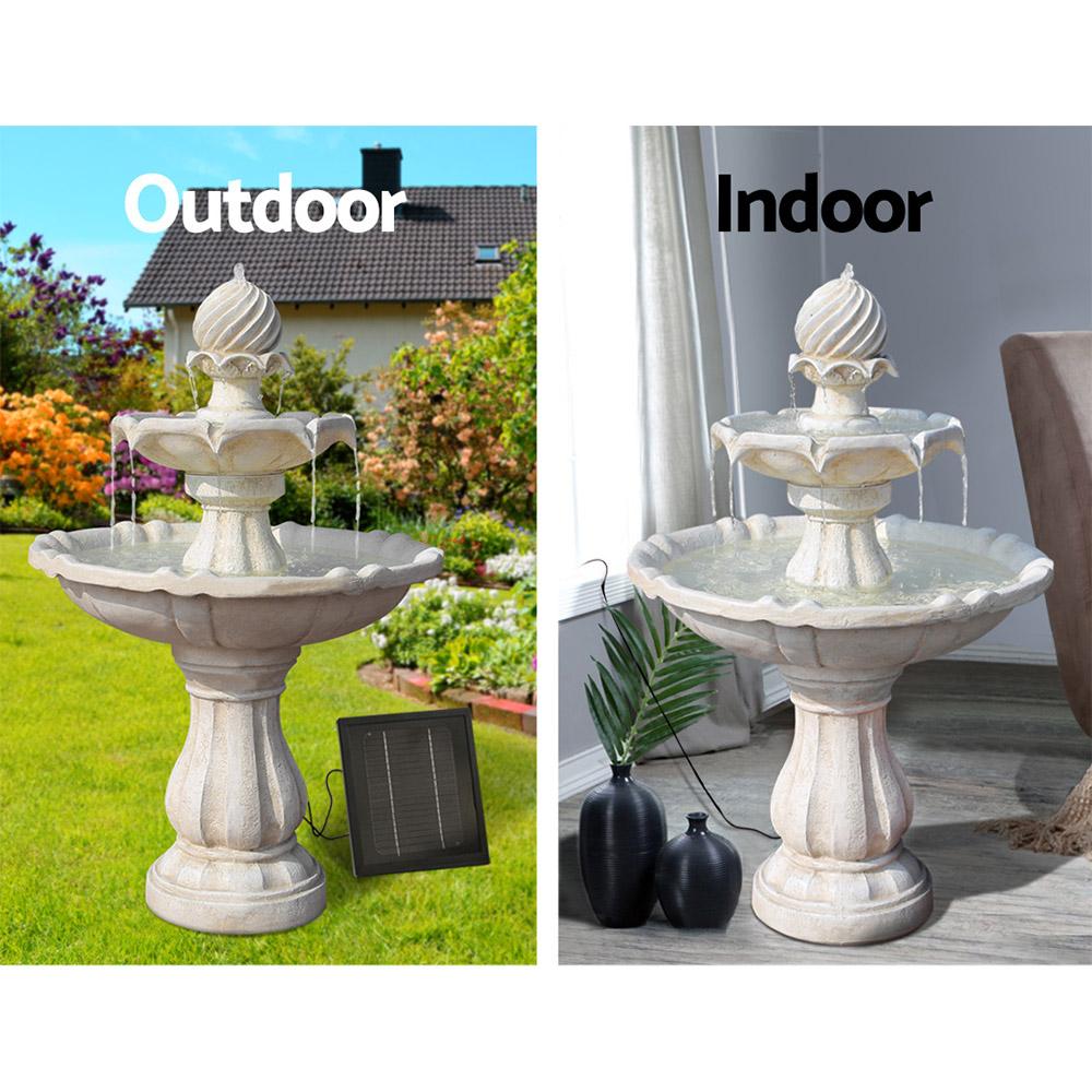 Gardeon Solar Water Feature 3-Tier Fountain with Pump Kit Bird Bath