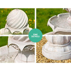 Gardeon Solar Water Feature 3-Tier Fountain with Pump Kit Bird Bath