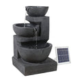 Gardeon Solar Water Feature Cascading Fountain 3-Tier Bowl LED Lights