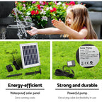 Gardeon Solar Water Feature Cascading Fountain 3-Tier Bowl LED Lights
