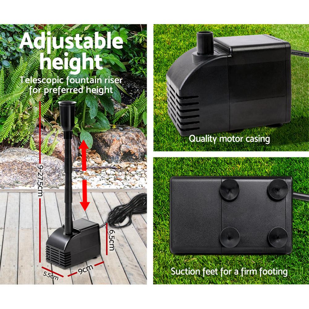 Gardeon Solar Pond Pump Submersible Water Fountain Kit with 2 Panels