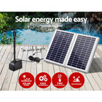 Gardeon Solar Pond Pump Submersible Water Fountain Kit with 2 Panels