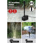 Gardeon Solar Pond Pump Submersible Water Fountain Kit with 2 Panels