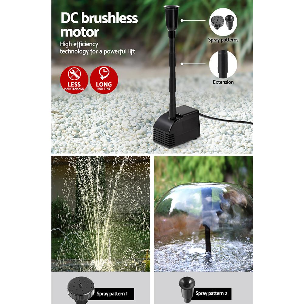 Gardeon Solar Pond Pump Submersible Water Fountain Kit with 2 Panels