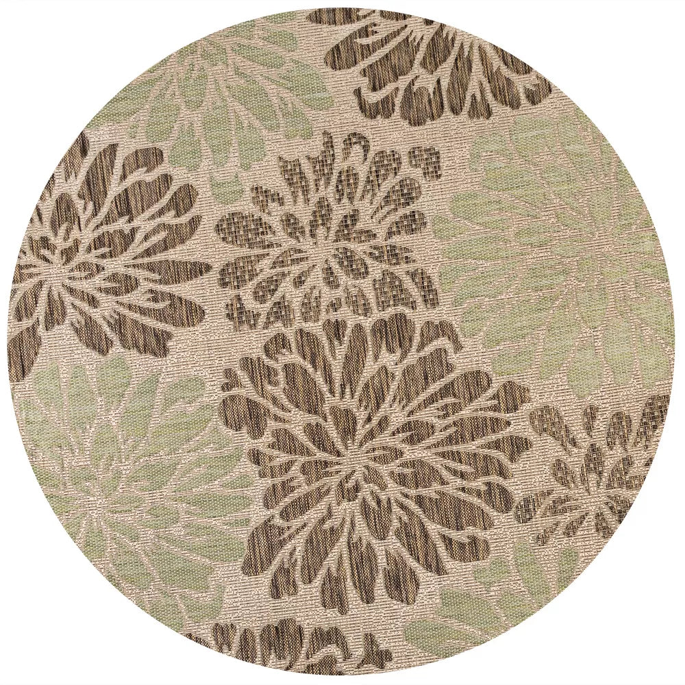 Zinnia Modern Floral Textured Weave Indoor/Outdoor Runner Rug