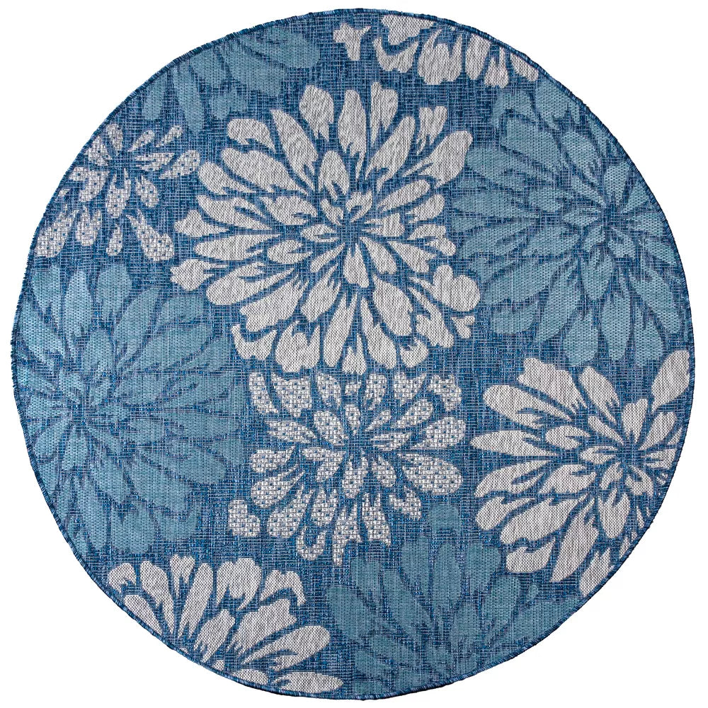 Zinnia Modern Floral Textured Weave Indoor/Outdoor Runner Rug