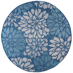 Zinnia Modern Floral Textured Weave Indoor/Outdoor Runner Rug
