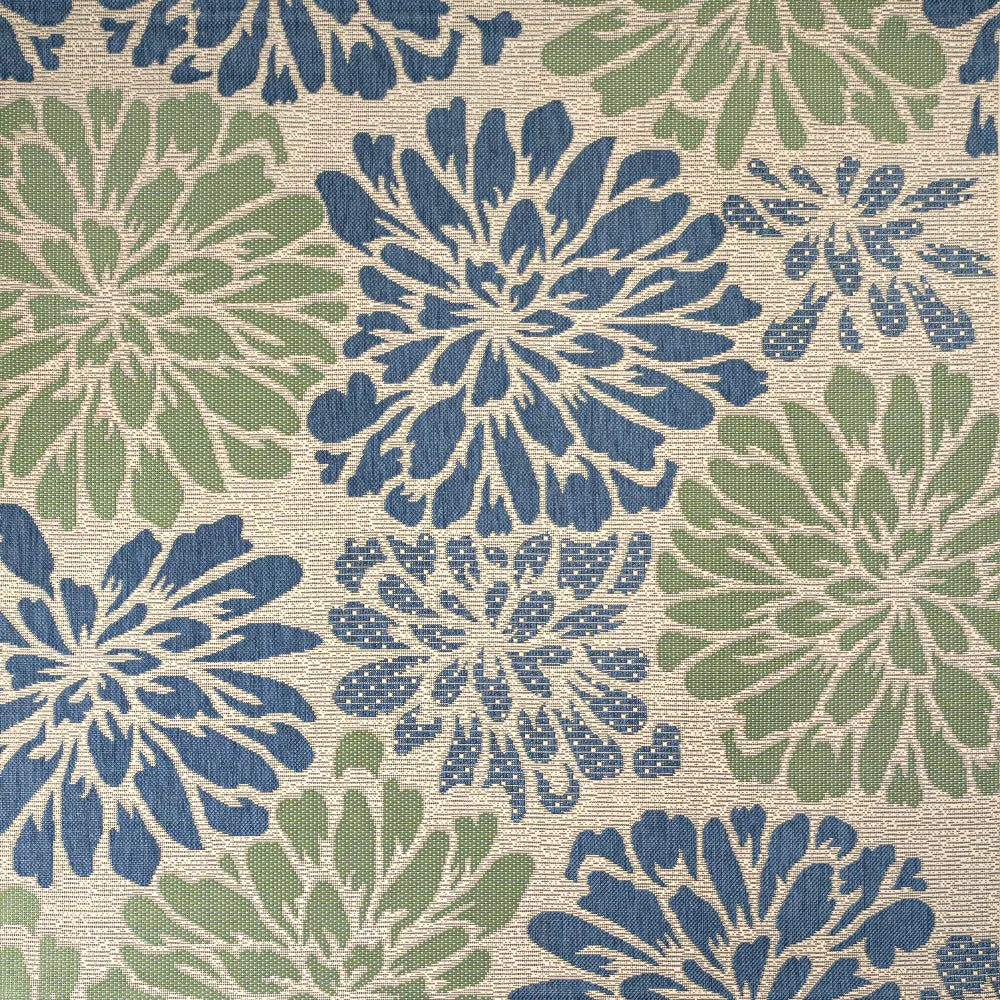Zinnia Modern Floral Textured Weave Indoor/Outdoor Runner Rug
