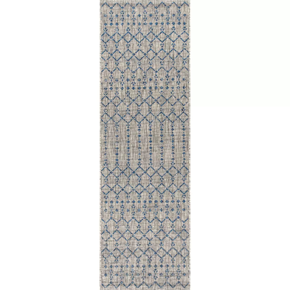 Ourika Moroccan Geometric Textured Weave Indoor/Outdoor Area Rug