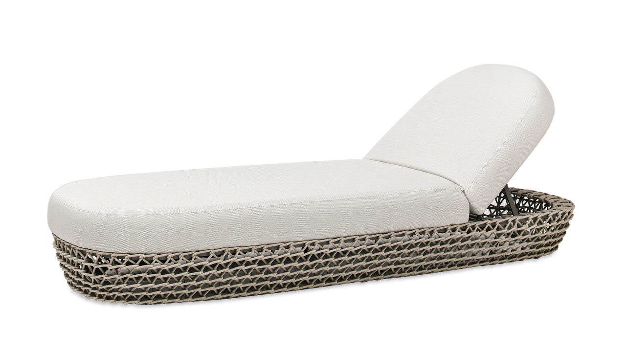 Willow Wicker & Sunbrella Upholstered Patio Lounger