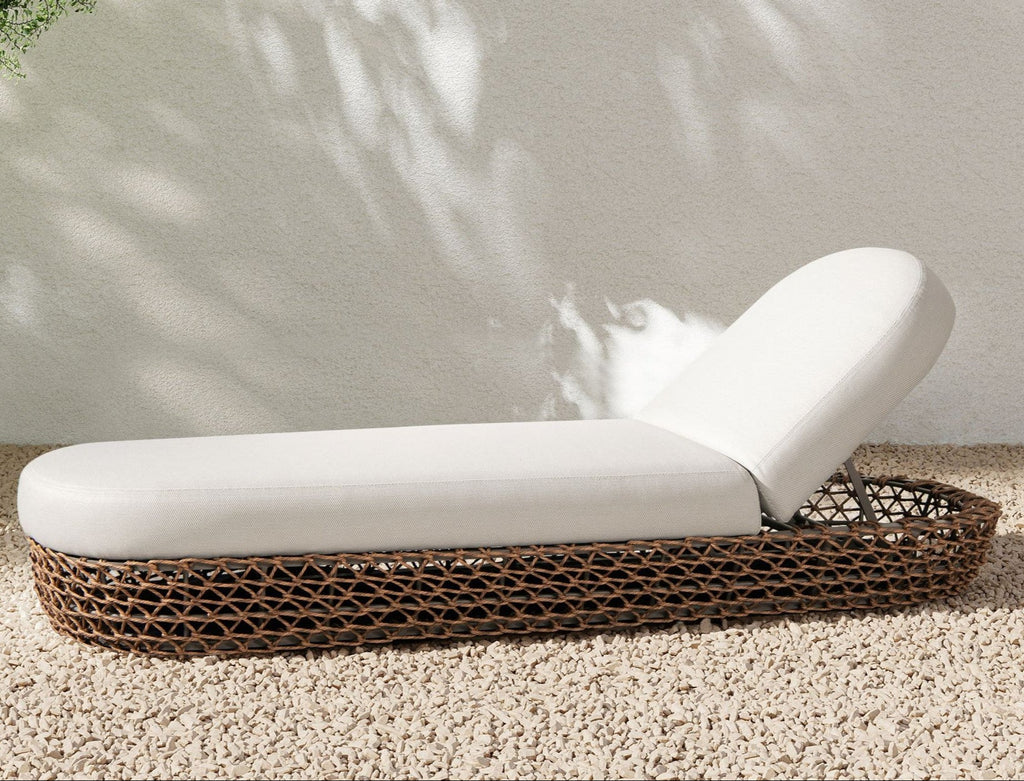 Willow Wicker & Sunbrella Upholstered Patio Lounger
