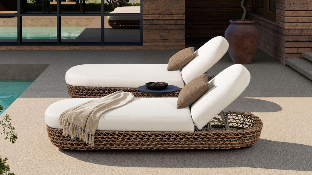 Willow Wicker & Sunbrella Upholstered Patio Lounger