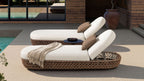 Willow Wicker & Sunbrella Upholstered Patio Lounger