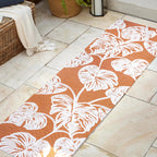 Tobago High-Low Two-Tone Monstera Leaf Indoor/Outdoor Area Rug