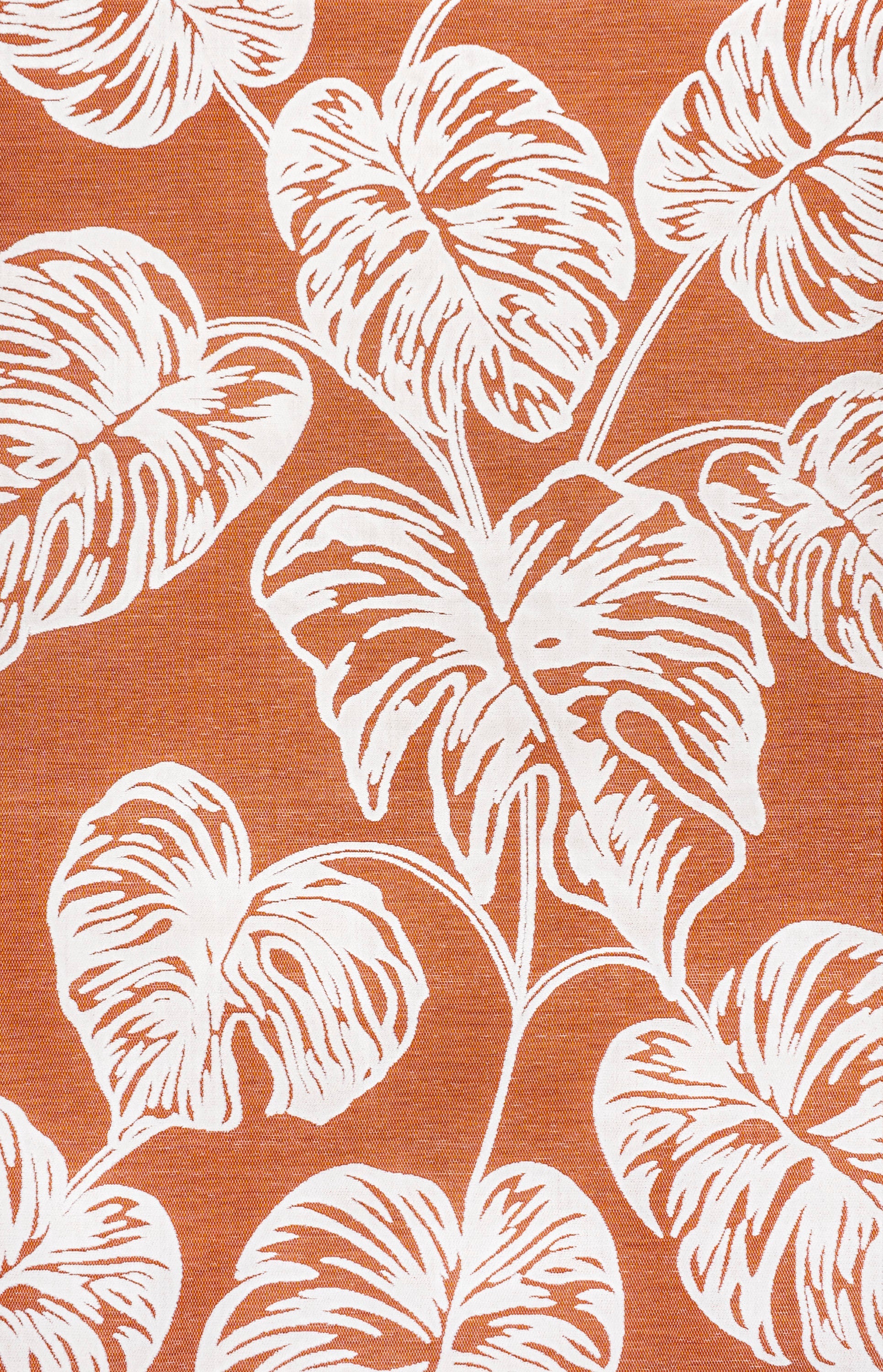 Tobago High-Low Two-Tone Monstera Leaf Indoor/Outdoor Area Rug