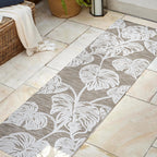 Tobago High-Low Two-Tone Monstera Leaf Indoor/Outdoor Area Rug