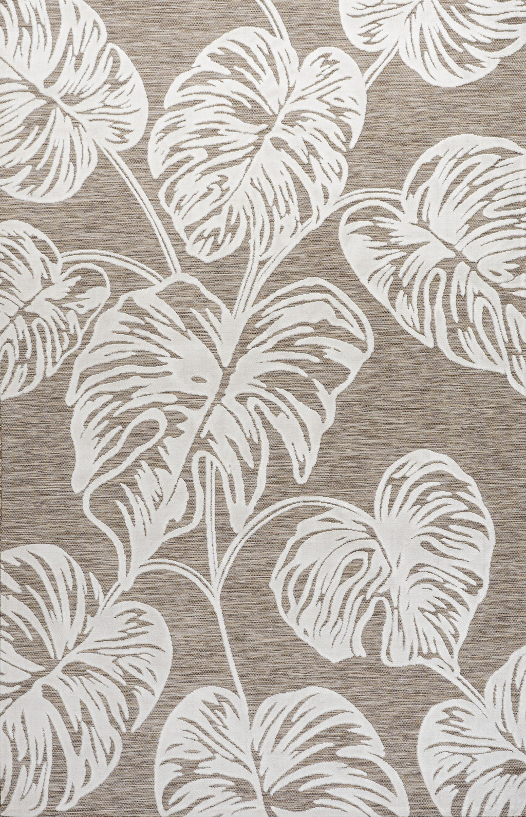 Tobago High-Low Two-Tone Monstera Leaf Indoor/Outdoor Area Rug