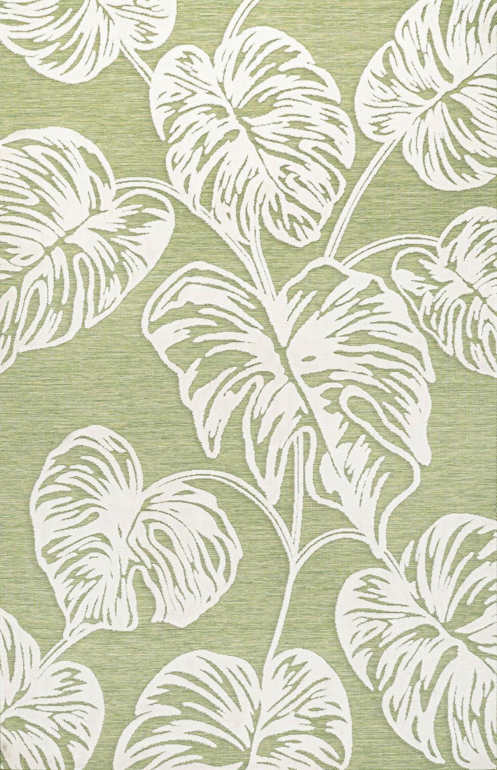 Tobago High-Low Two-Tone Monstera Leaf Indoor/Outdoor Area Rug