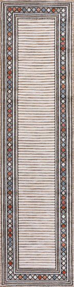 Sebastian High-Low Modern Diamond Border Indoor/Outdoor Area Rug