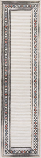 Sebastian High-Low Modern Diamond Border Indoor/Outdoor Area Rug