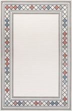 Sebastian High-Low Modern Diamond Border Indoor/Outdoor Area Rug