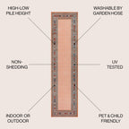 Sebastian High-Low Modern Diamond Border Indoor/Outdoor Area Rug