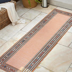 Sebastian High-Low Modern Diamond Border Indoor/Outdoor Area Rug