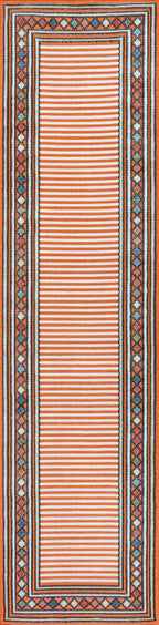 Sebastian High-Low Modern Diamond Border Indoor/Outdoor Area Rug