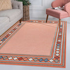 Sebastian High-Low Modern Diamond Border Indoor/Outdoor Area Rug