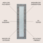Sebastian High-Low Modern Diamond Border Indoor/Outdoor Area Rug