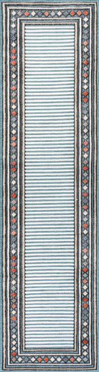Sebastian High-Low Modern Diamond Border Indoor/Outdoor Area Rug